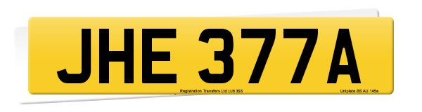 Registration number JHE 377A